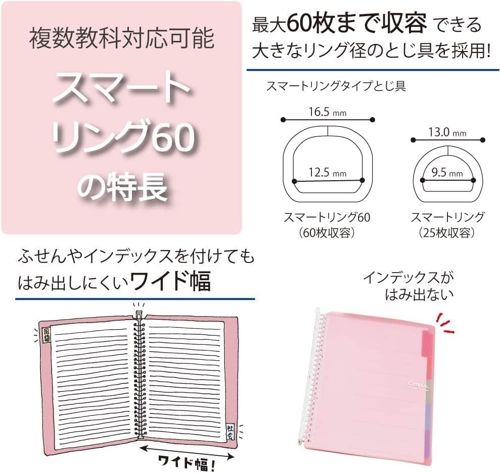 image:imageKokuyo Campus Smart Ring Binder B5 Light Blue Refillable Binder Notebook 26 Holes with 10 Extra LooseLeaf Paper Up to 60 Filler Papers for Work amp Study Japan Import RUSP706LB
