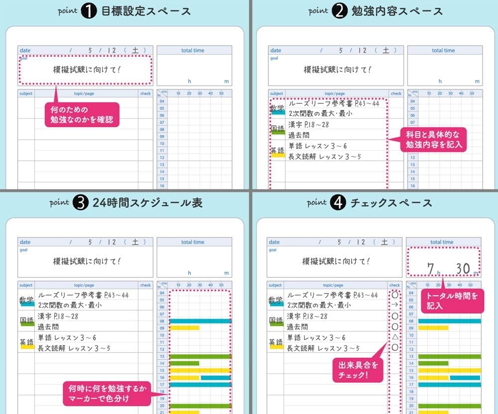 image:imageKokuyo Campus Study Planner Notebook Daily Ruled A5 Mint Green for 63 Days Japan Import NOY82MDGGray
