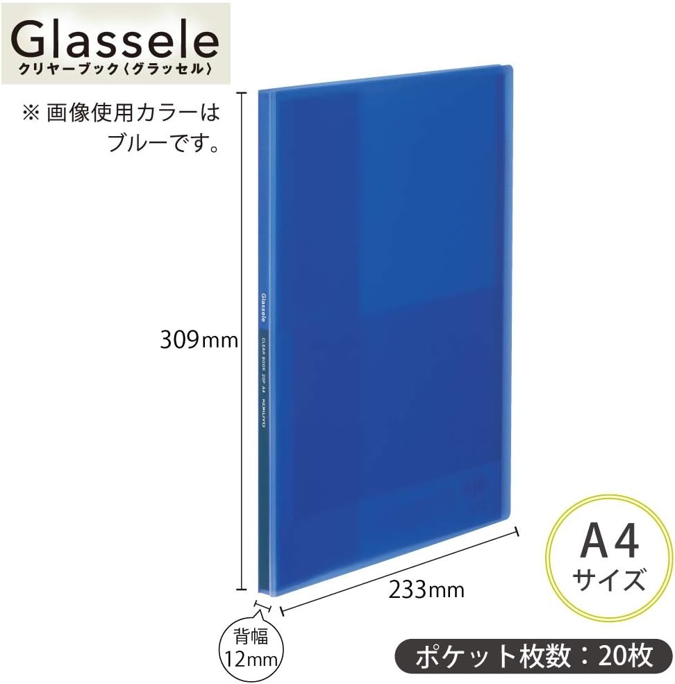 image:imageKokuyo Glassele File Clear Book Display Book Presentation Binder with Plastic Sleeves 20Pocket Bound Sheet Protector A4 5Pack Cool Colors Japan Import 99KRAGL20X52Cool Colors