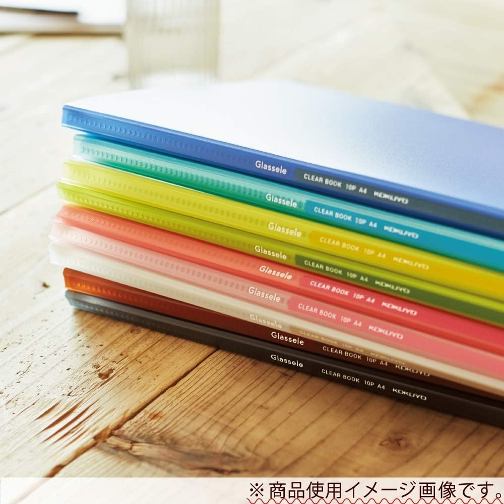 image:imageKokuyo Glassele File Clear Book Display Book Presentation Binder with Plastic Sleeves 20Pocket Bound Sheet Protector A4 5Pack Cool Colors Japan Import 99KRAGL20X52Cool Colors