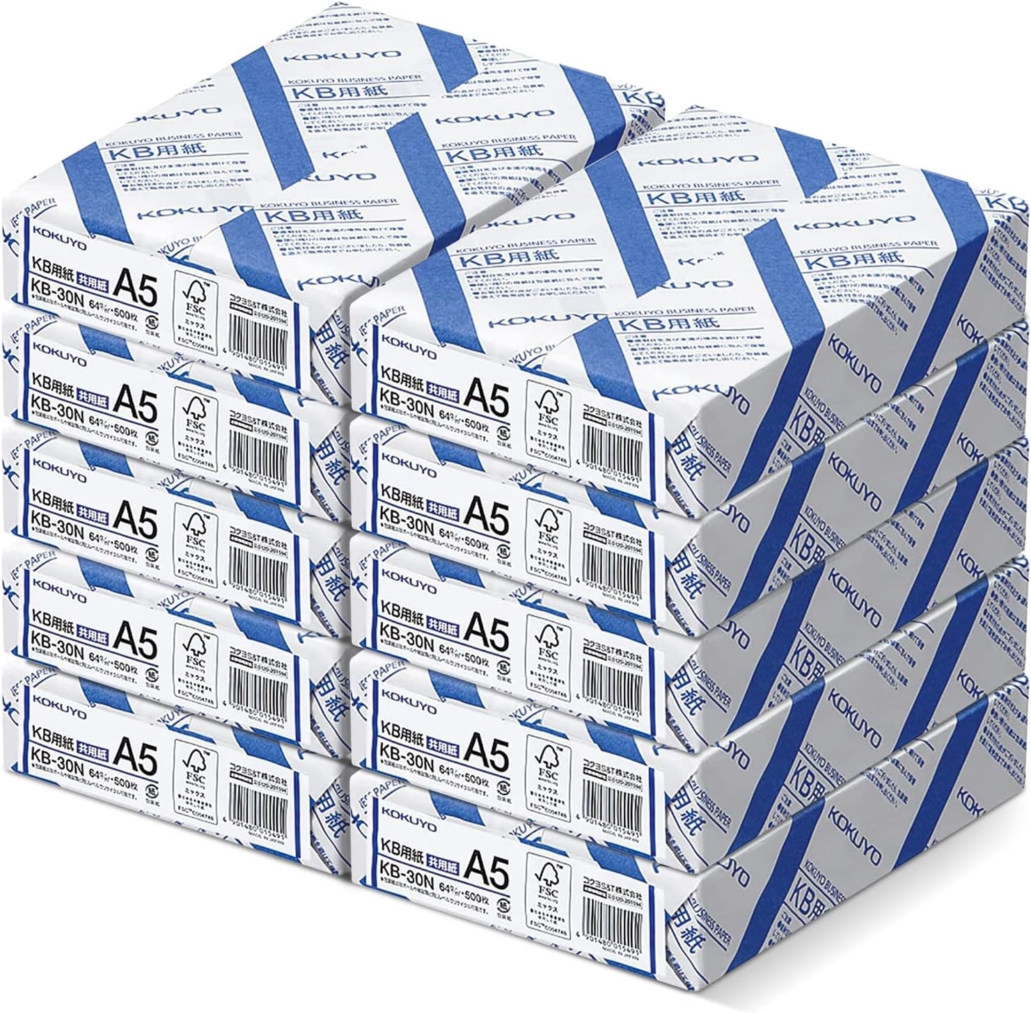 image:imageKokuyo Letter Size 85 x 11 inches KB Paper 1 Ream 500 Sheets 80 Bright White Copy Printer Paper in OfficeSchoolHome 17 lb64gsm Perfect for Printing FSC Certified KBL31TNA5 59 x 83 in