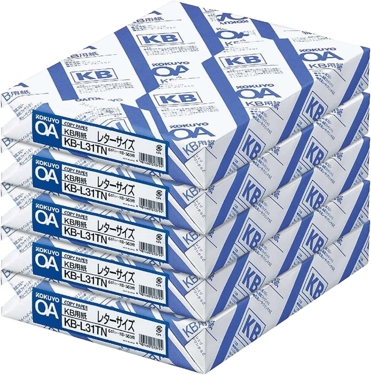 image:imageKokuyo Letter Size 85 x 11 inches KB Paper 1 Ream 500 Sheets 80 Bright White Copy Printer Paper in OfficeSchoolHome 17 lb64gsm Perfect for Printing FSC Certified KBL31TNUS Letter 85 x 11 in