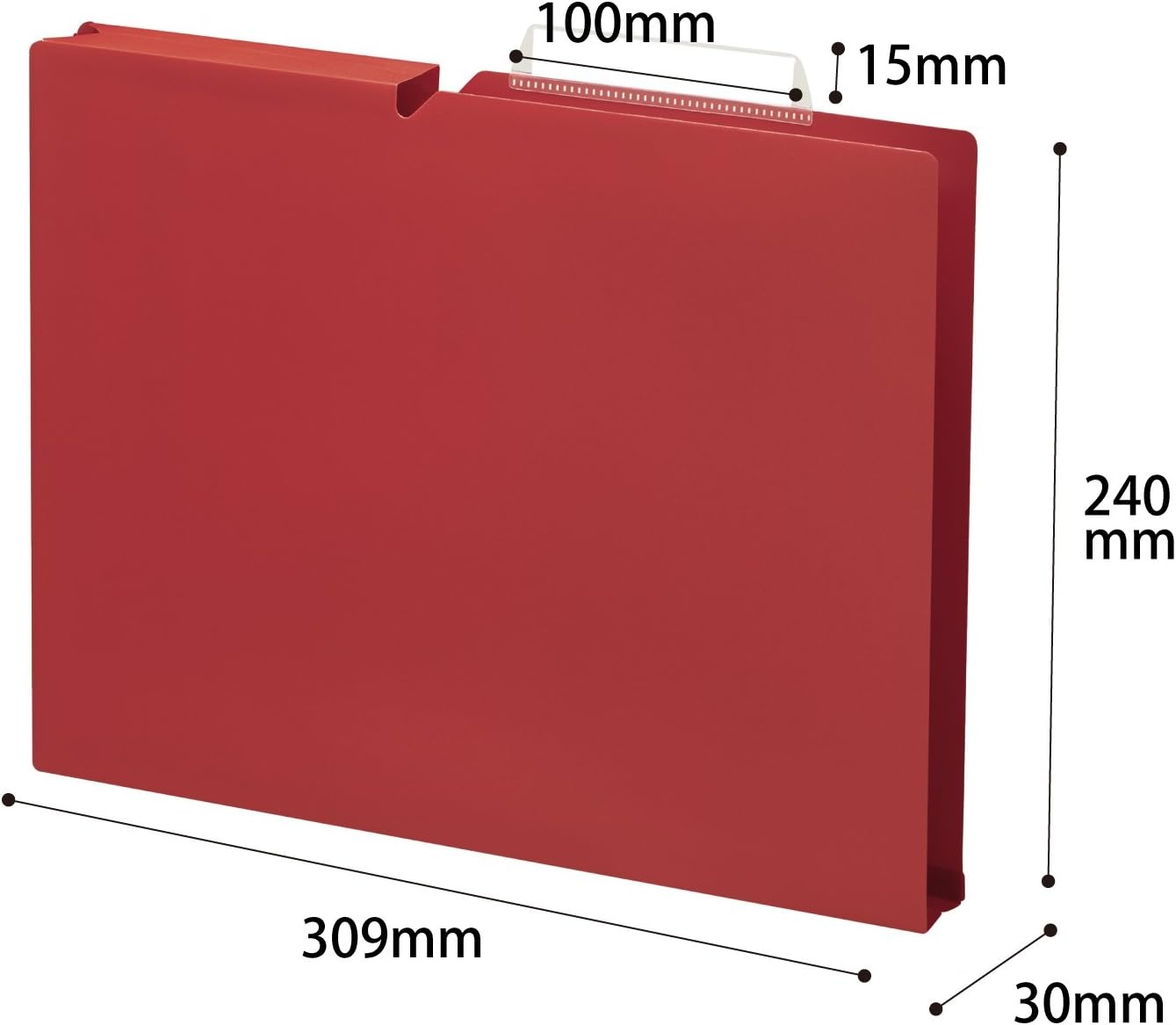 image:imageKokuyo NEOS A4 File Folders 12 Inches 30 mm Depth 3 Side Binding PP Type with A Customizable Tab 10 Pack of Navy Japan Import A4PNEF30DBX10Carmine Red