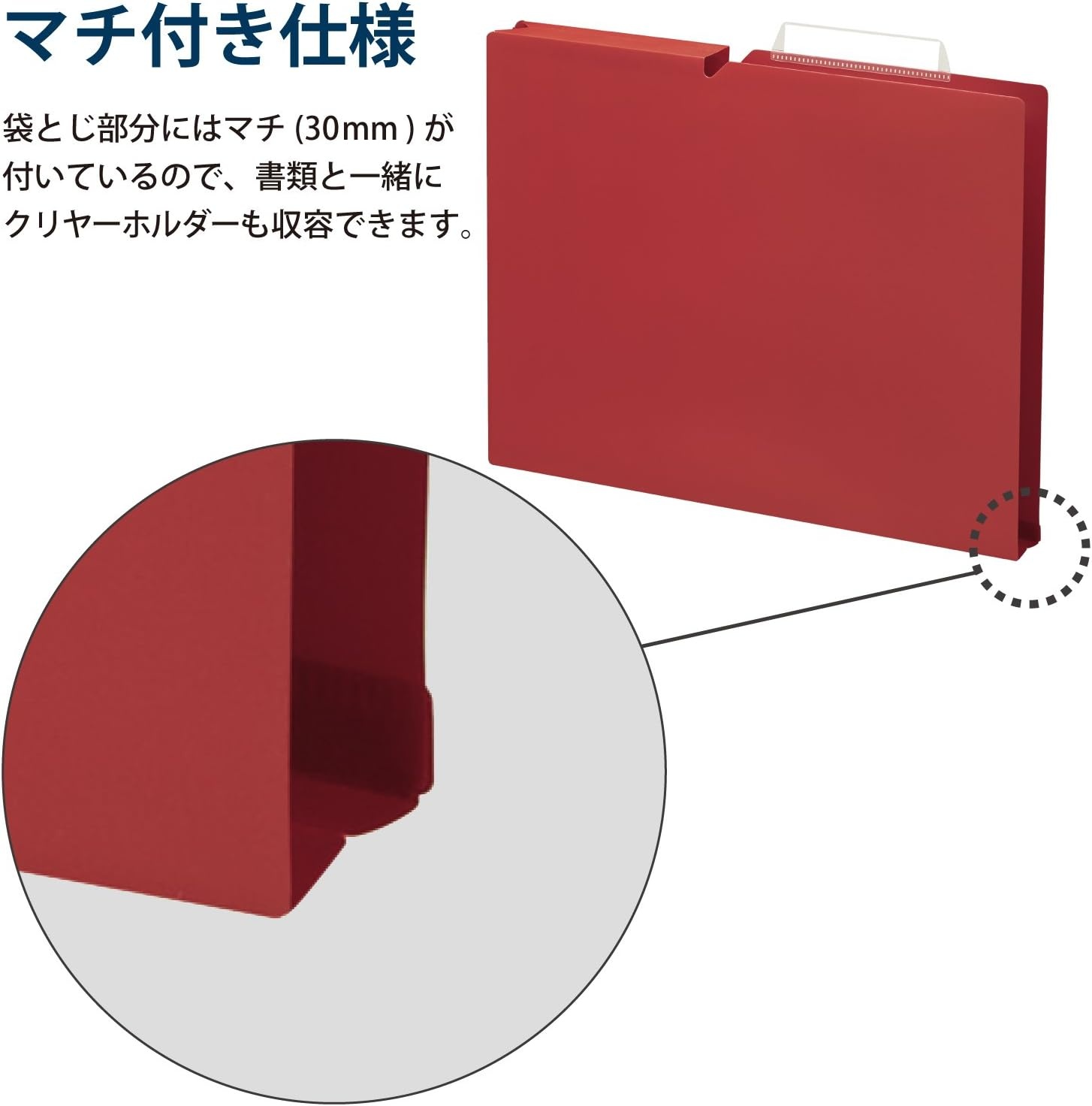 image:imageKokuyo NEOS A4 File Folders 12 Inches 30 mm Depth 3 Side Binding PP Type with A Customizable Tab 10 Pack of Navy Japan Import A4PNEF30DBX10Carmine Red