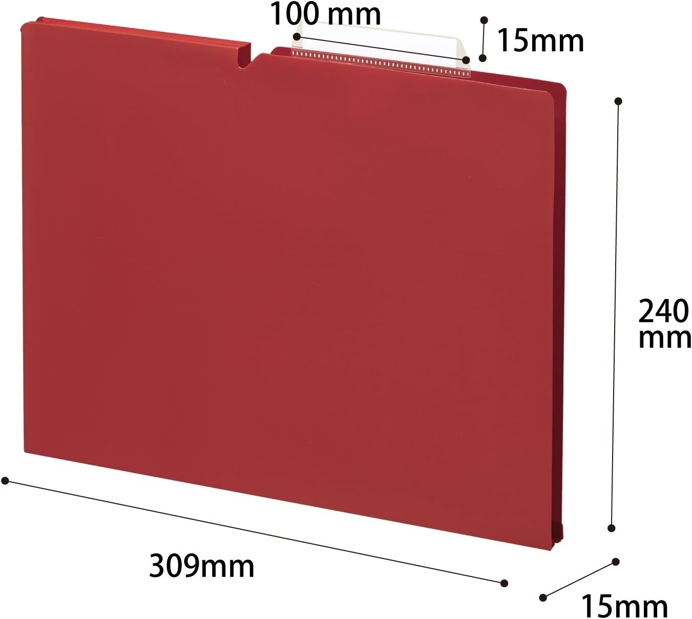 image:imageKokuyo NEOS A4 File Folders 12 Inches 30 mm Depth 3 Side Binding PP Type with A Customizable Tab 10 Pack of Navy Japan Import A4PNEF30DBX10Carmine Red