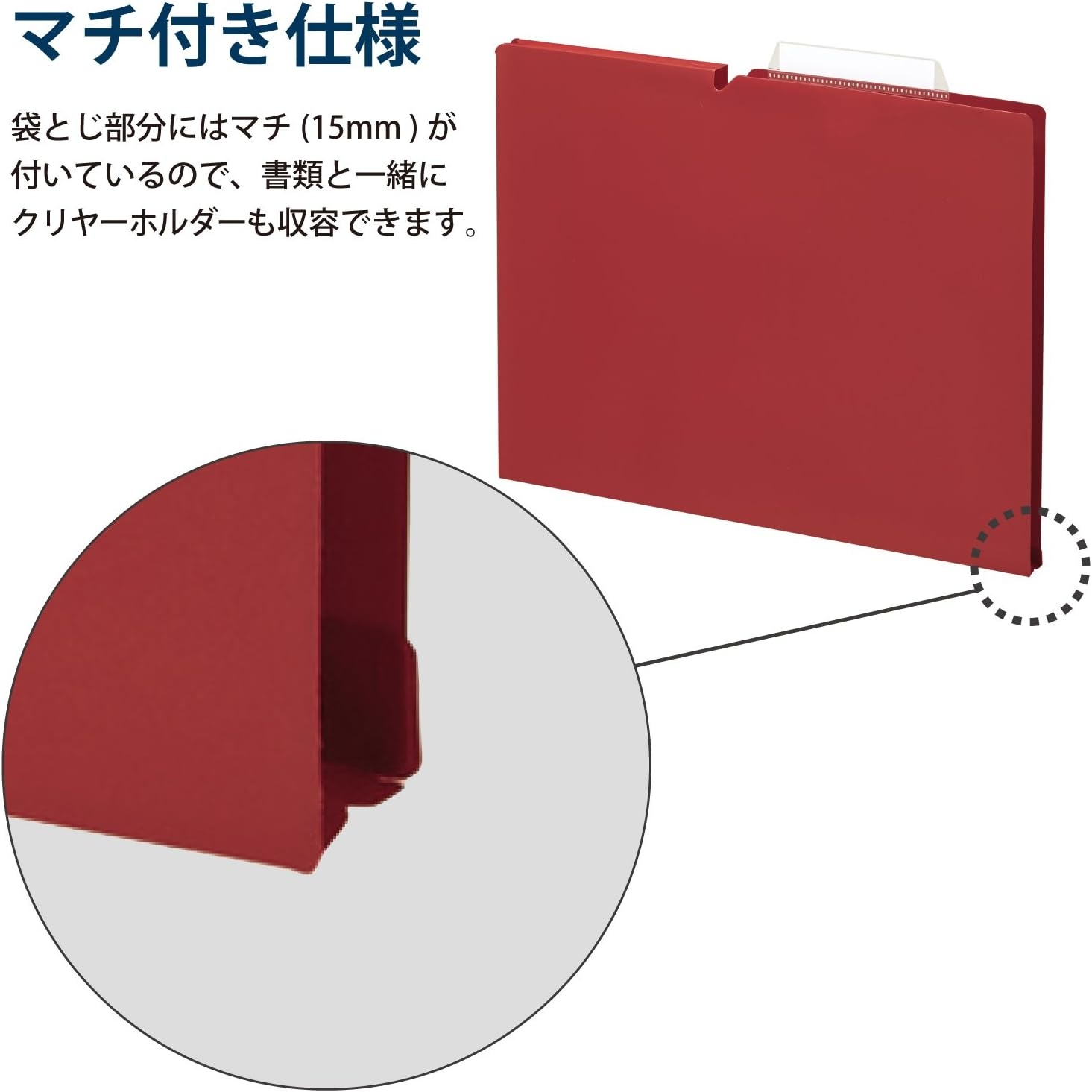 image:imageKokuyo NEOS A4 File Folders 12 Inches 30 mm Depth 3 Side Binding PP Type with A Customizable Tab 10 Pack of Navy Japan Import A4PNEF30DBX10Carmine Red