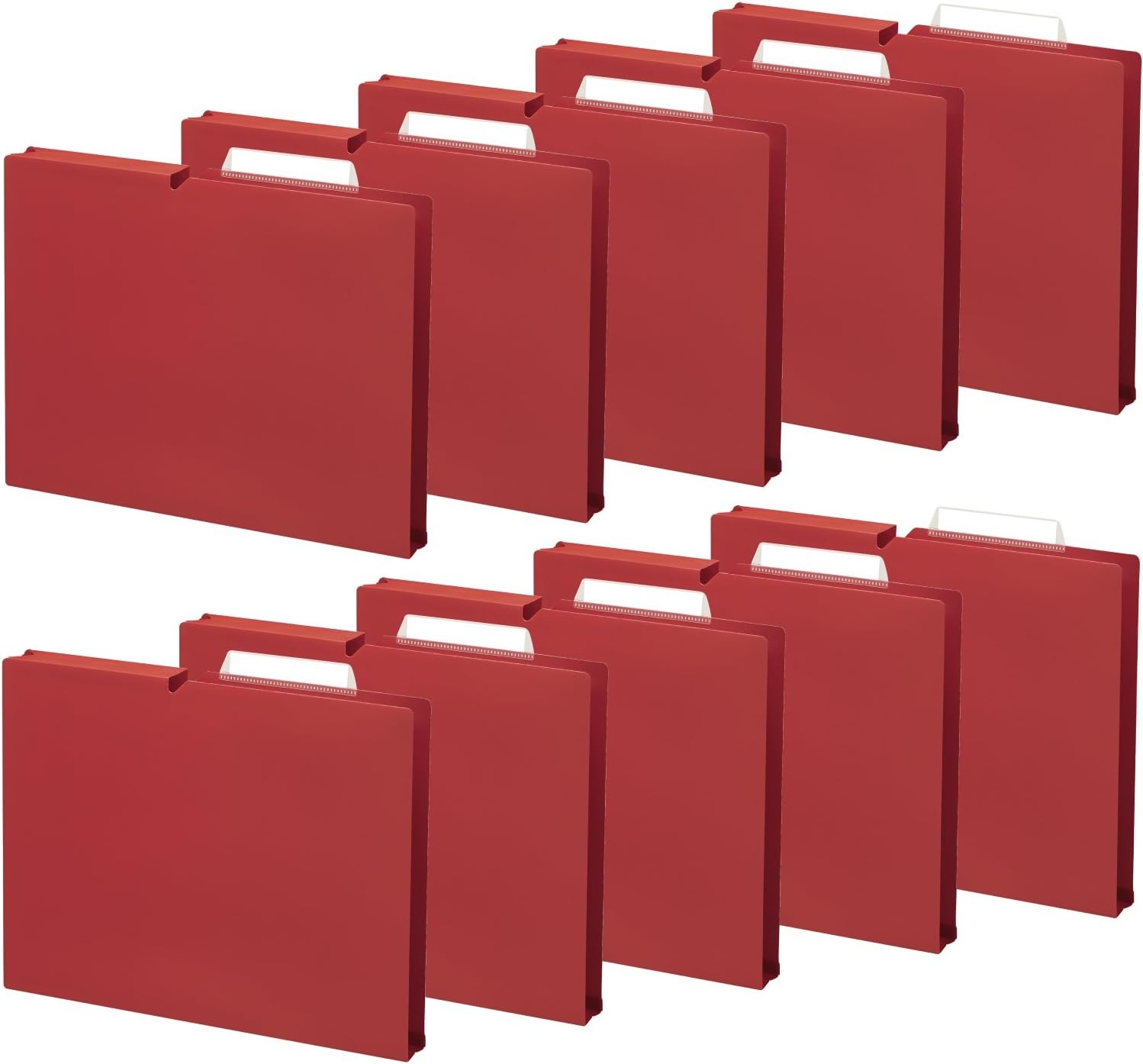 image:imageKokuyo NEOS A4 File Folders 12 Inches 30 mm Depth 3 Side Binding PP Type with A Customizable Tab 10 Pack of Navy Japan Import A4PNEF30DBX10Carmine Red