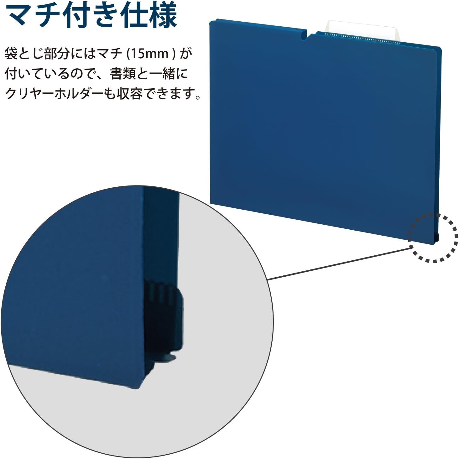 image:imageKokuyo NEOS A4 File Folders 12 Inches 30 mm Depth 3 Side Binding PP Type with A Customizable Tab 10 Pack of Navy Japan Import A4PNEF30DBX10Navy