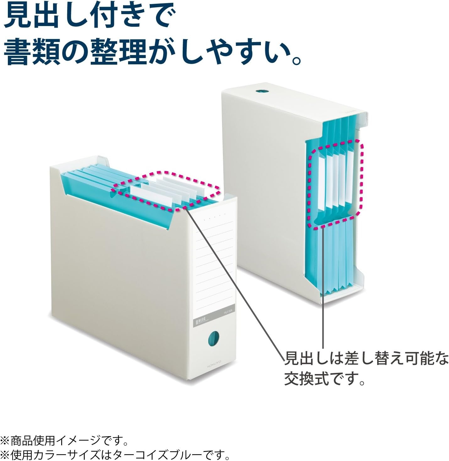 image:imageKokuyo NEOS A4 File Folders 12 Inches 30 mm Depth 3 Side Binding PP Type with A Customizable Tab 10 Pack of Navy Japan Import A4PNEF30DBX10Navy