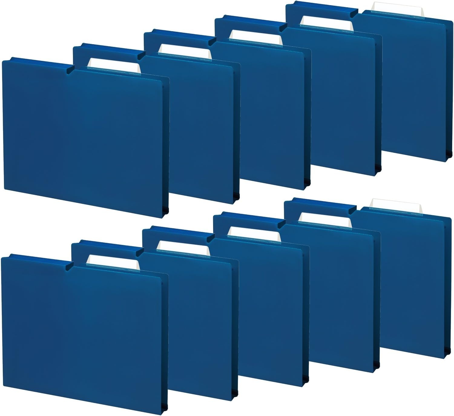 image:imageKokuyo NEOS A4 File Folders 12 Inches 30 mm Depth 3 Side Binding PP Type with A Customizable Tab 10 Pack of Navy Japan Import A4PNEF30DBX10Navy