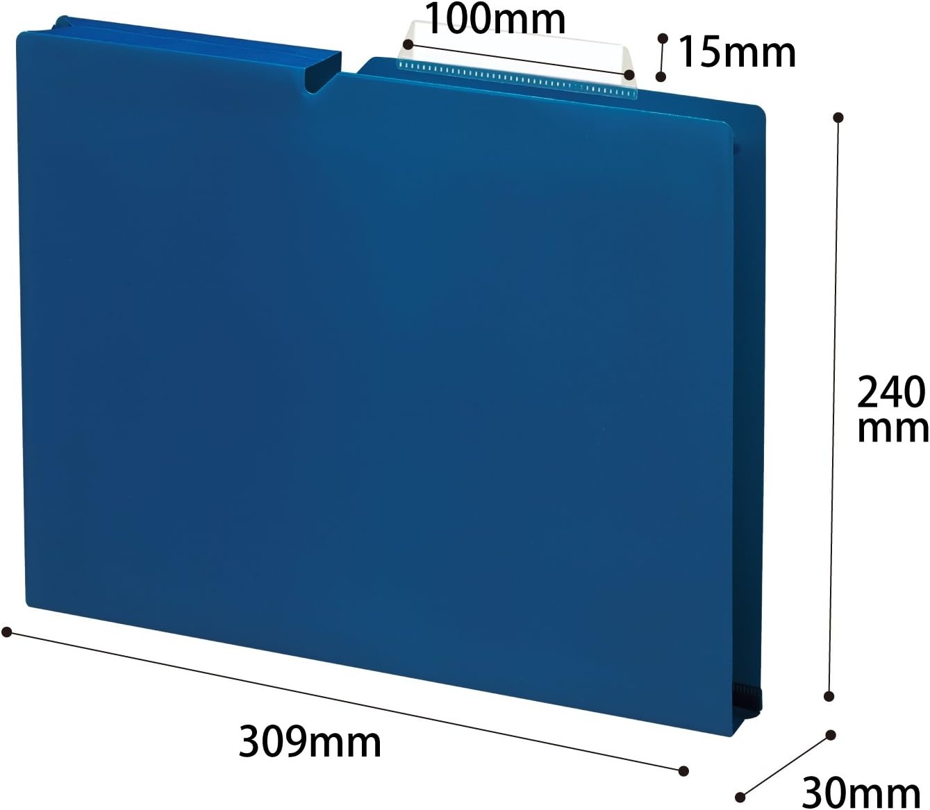 image:imageKokuyo NEOS A4 File Folders 12 Inches 30 mm Depth 3 Side Binding PP Type with A Customizable Tab 10 Pack of Navy Japan Import A4PNEF30DBX10Navy
