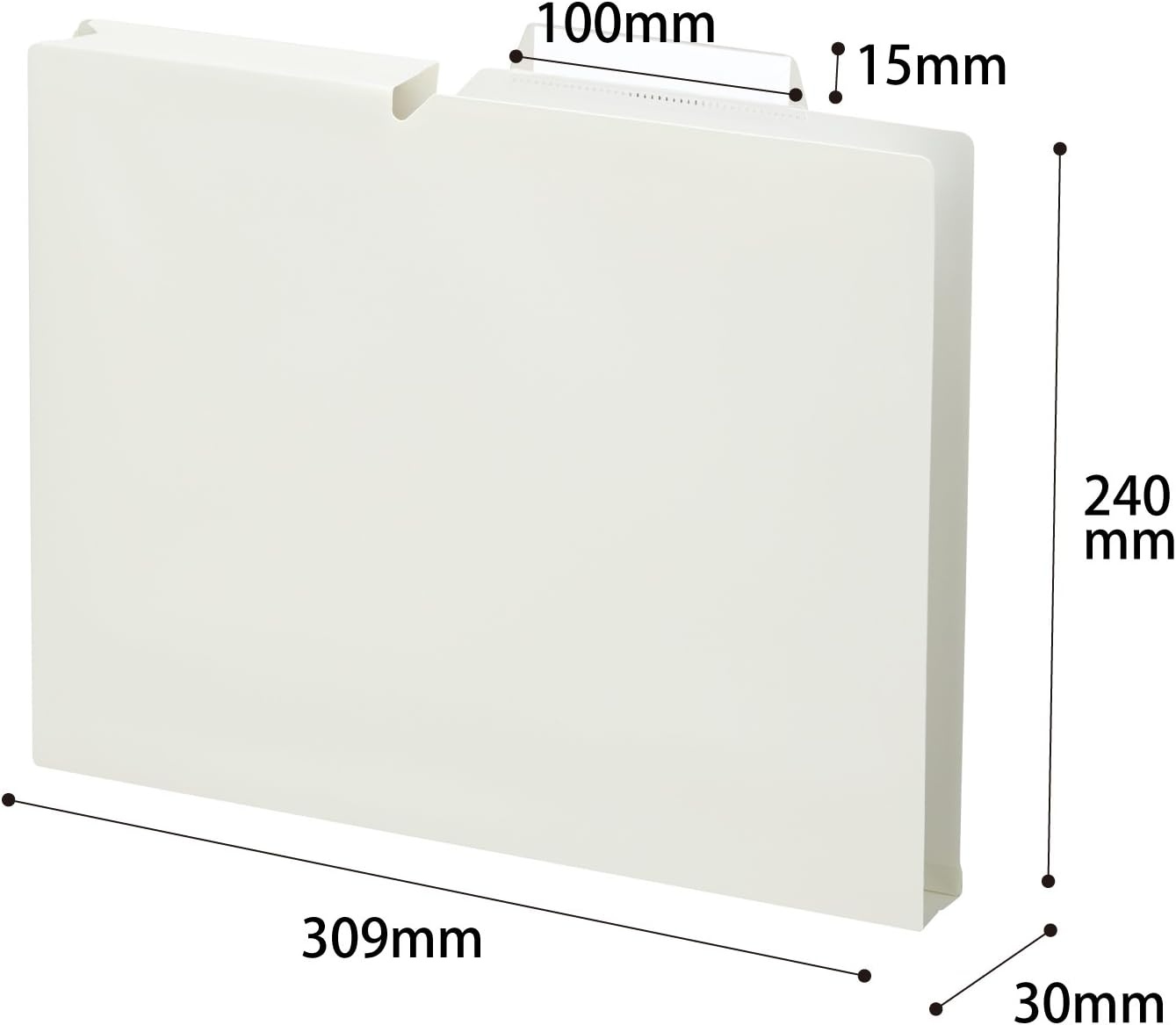 image:imageKokuyo NEOS A4 File Folders 12 Inches 30 mm Depth 3 Side Binding PP Type with A Customizable Tab 10 Pack of Navy Japan Import A4PNEF30DBX10Off White