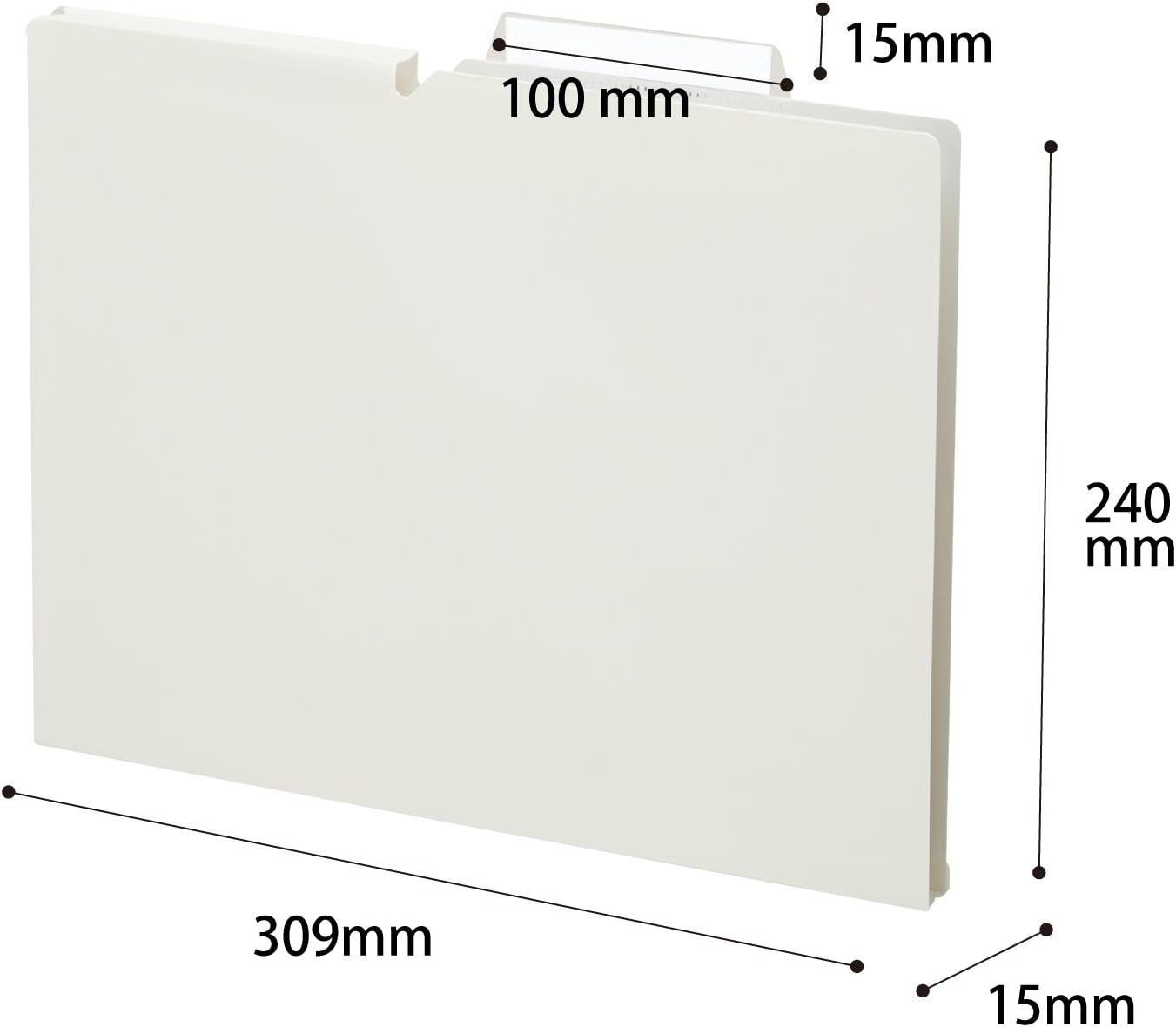 image:imageKokuyo NEOS A4 File Folders 12 Inches 30 mm Depth 3 Side Binding PP Type with A Customizable Tab 10 Pack of Navy Japan Import A4PNEF30DBX10Off White