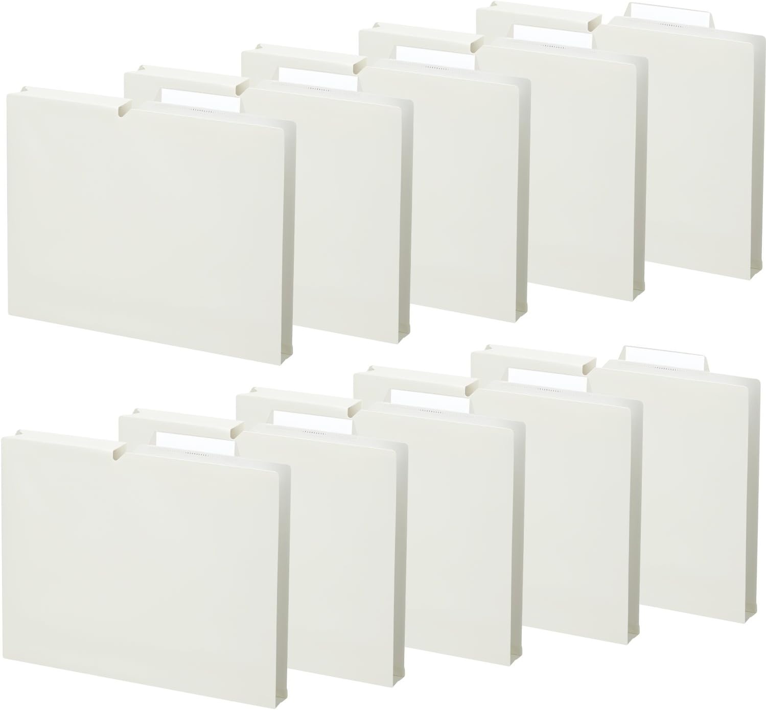 image:imageKokuyo NEOS A4 File Folders 12 Inches 30 mm Depth 3 Side Binding PP Type with A Customizable Tab 10 Pack of Navy Japan Import A4PNEF30DBX10Off White
