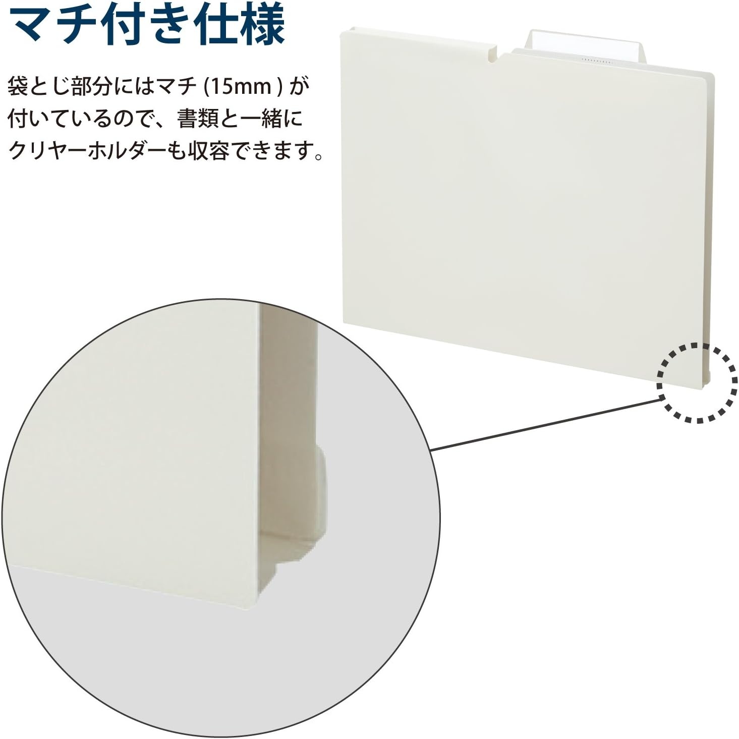 image:imageKokuyo NEOS A4 File Folders 12 Inches 30 mm Depth 3 Side Binding PP Type with A Customizable Tab 10 Pack of Navy Japan Import A4PNEF30DBX10Off White
