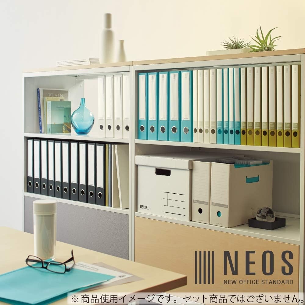 image:imageKokuyo NEOS A4 File Folders 12 Inches 30 mm Depth 3 Side Binding PP Type with A Customizable Tab 10 Pack of Navy Japan Import A4PNEF30DBX10Turquoise Blue