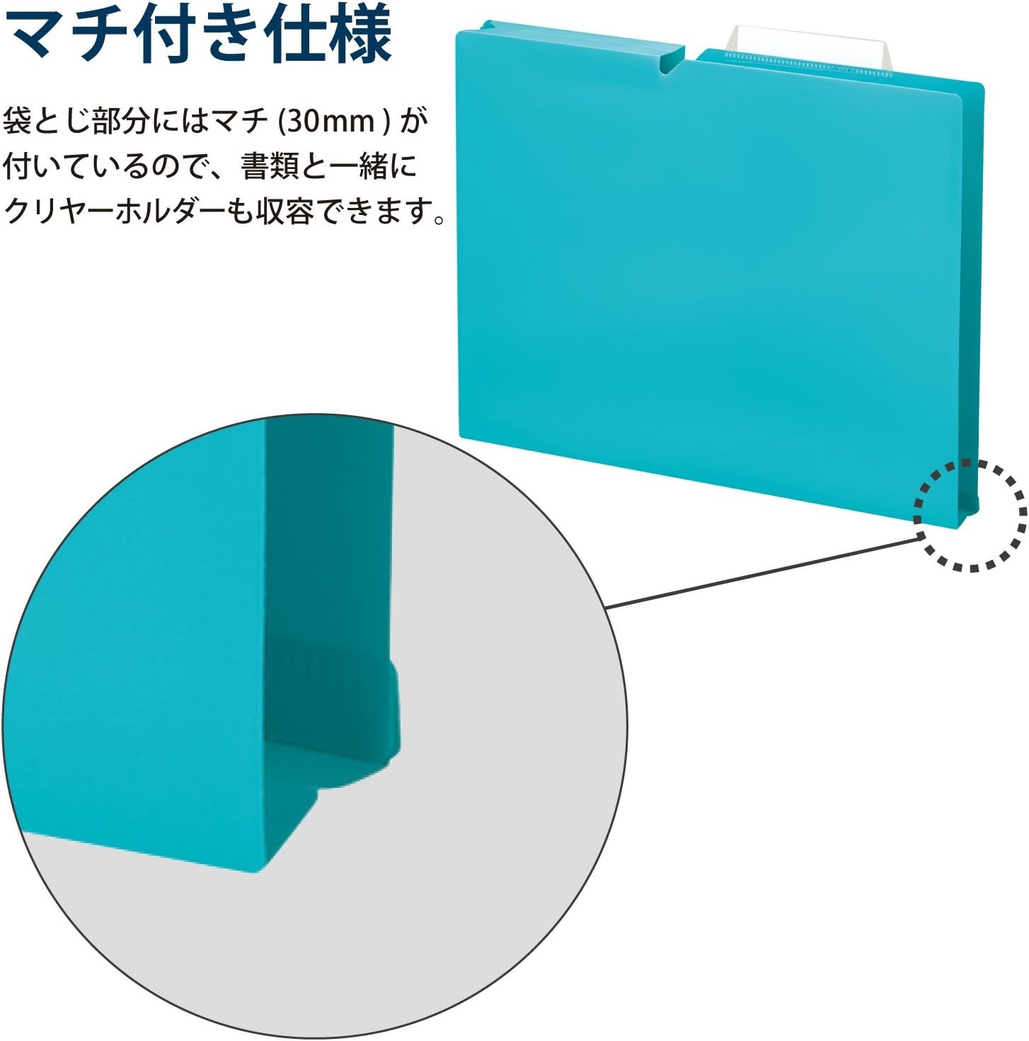 image:imageKokuyo NEOS A4 File Folders 12 Inches 30 mm Depth 3 Side Binding PP Type with A Customizable Tab 10 Pack of Navy Japan Import A4PNEF30DBX10Turquoise Blue