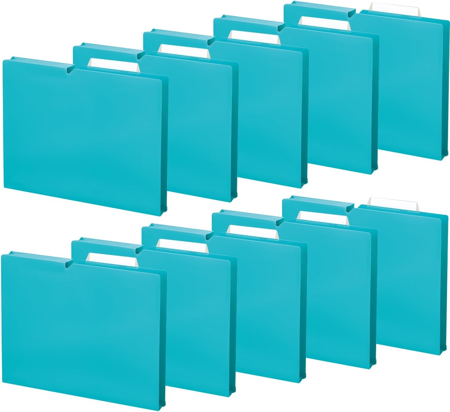 image:imageKokuyo NEOS A4 File Folders 12 Inches 30 mm Depth 3 Side Binding PP Type with A Customizable Tab 10 Pack of Navy Japan Import A4PNEF30DBX10Turquoise Blue