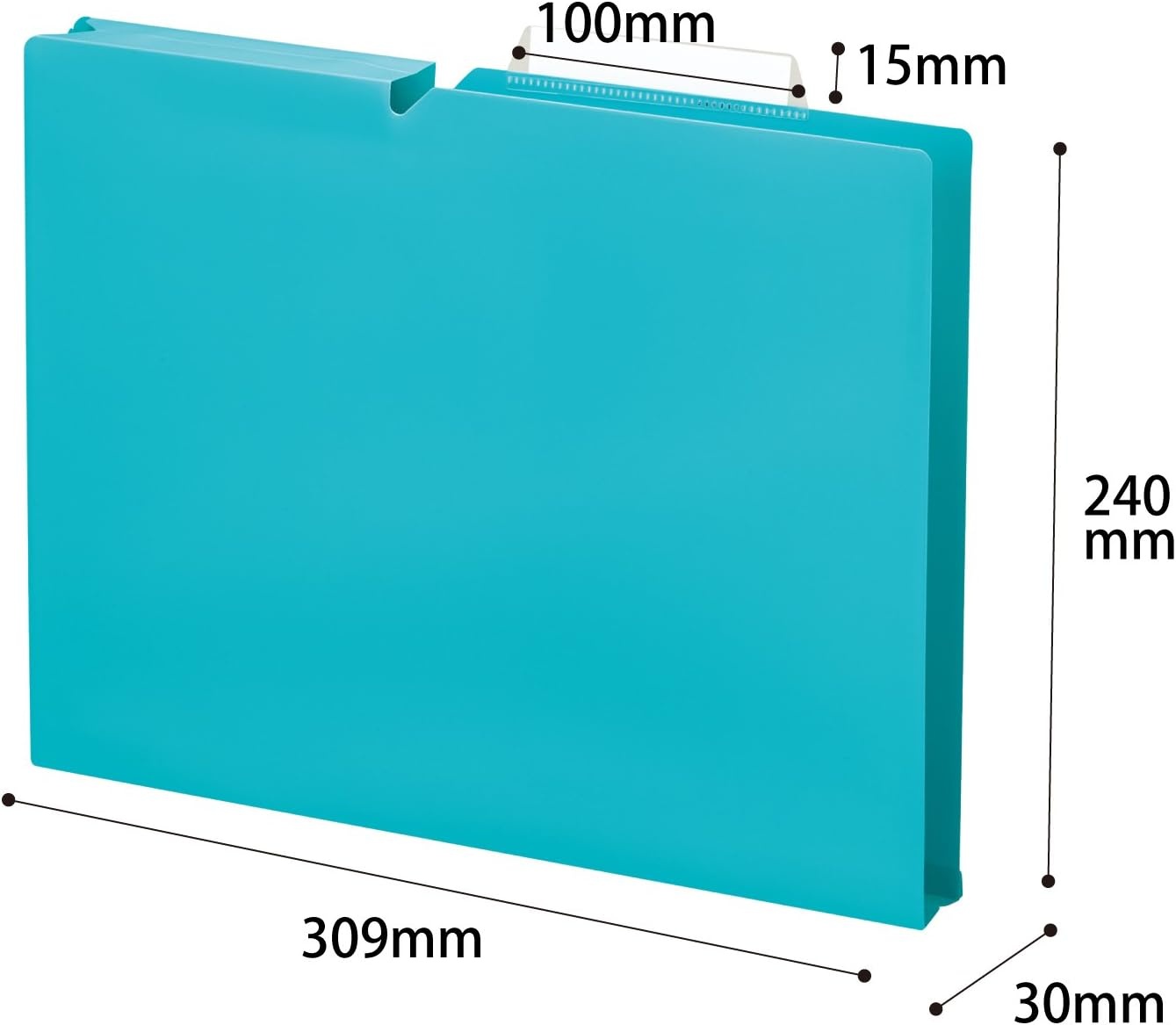 image:imageKokuyo NEOS A4 File Folders 12 Inches 30 mm Depth 3 Side Binding PP Type with A Customizable Tab 10 Pack of Navy Japan Import A4PNEF30DBX10Turquoise Blue