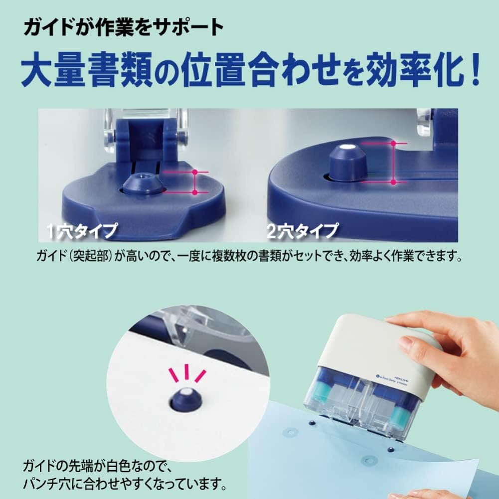 image:imageKokuyo OnePatch Stamp One Patch 2Hole Reinforcer Sticker 200 Stickers x 2Pack Blue Japan Import TAPSM20B