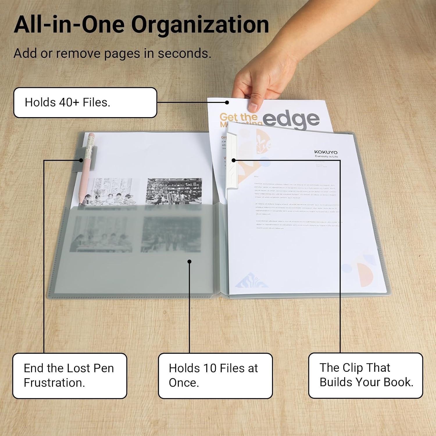 image:imageKokuyo Portfolio Folder with Pockets Folder for Paper OrganizationHeavy Duty Pocket Folder Fits US Letter amp A4Flip amp Write SurfaceDualPurpose Clip amp Pocket DesignFUCEH755MYellow