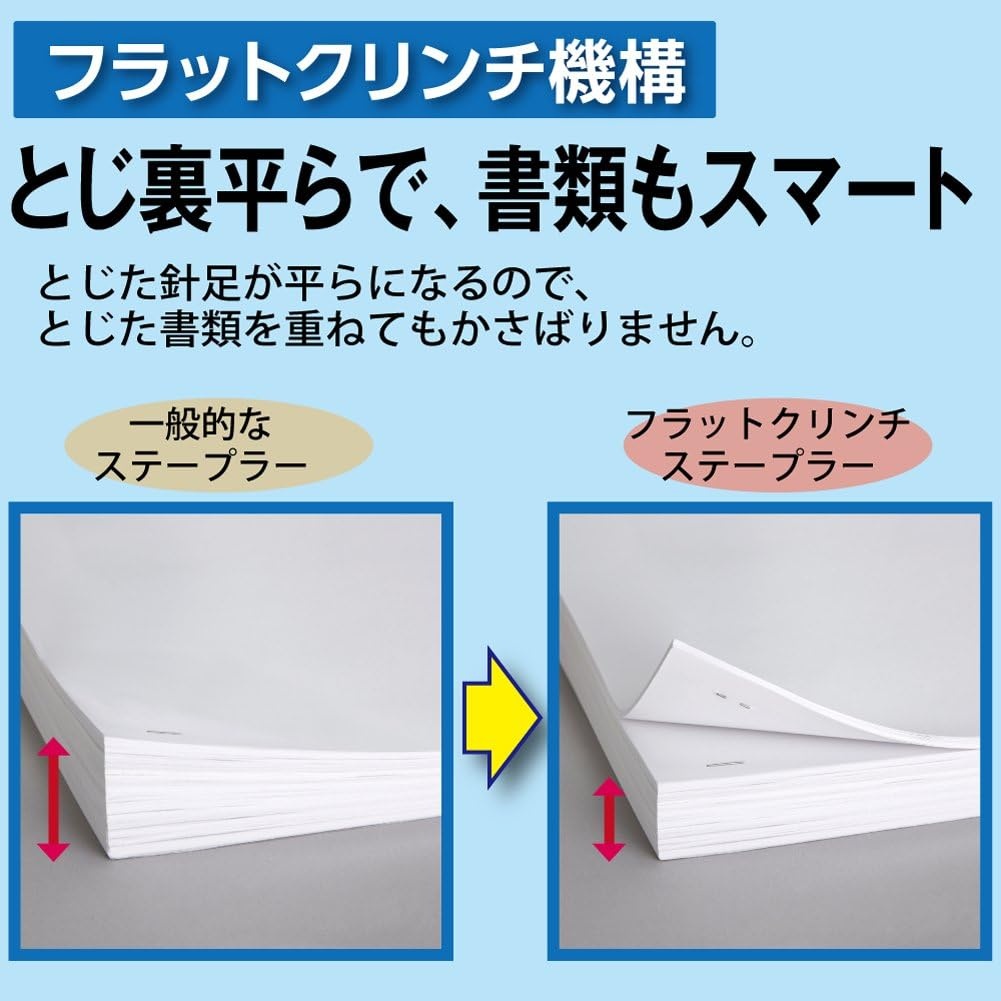 image:imageKokuyo Power Latch Kiss Stapler Racchikisu Flat Type No 10 Staple Binding Up to 32 Sheets Pink Japan Import SLMF5502P