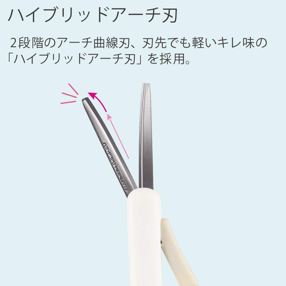 image:imageKokuyo Saxa Poche Portable Scissors Twiggy Scissors 3D Glueless Stainless Steel Blade Penshaped Design Slide Mechanism White Japan Import HASAP320WWhite