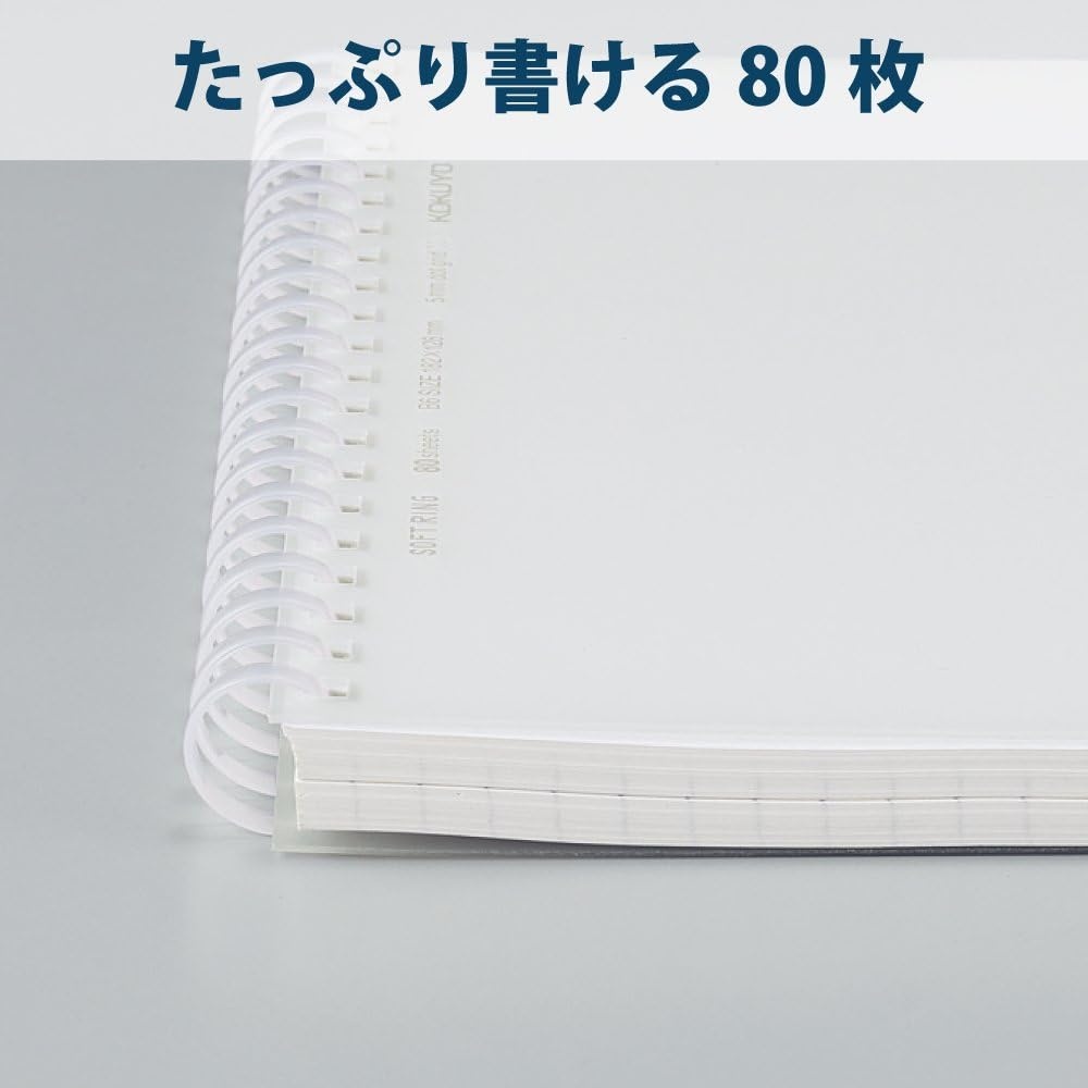 image:imageKokuyo Spiral Dotted Notebook 83 x 58 Business Journal A5 Soft Ring Notebooks with 5mm Dot Grid 80 Perforated Sheets Clear 1 Subject Notebook Note Taking for Work Japan ImportSUSV538WTTB6