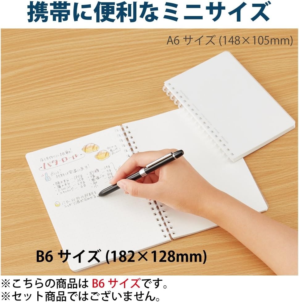 image:imageKokuyo Spiral Dotted Notebook 83 x 58 Business Journal A5 Soft Ring Notebooks with 5mm Dot Grid 80 Perforated Sheets Clear 1 Subject Notebook Note Taking for Work Japan ImportSUSV538WTTB6