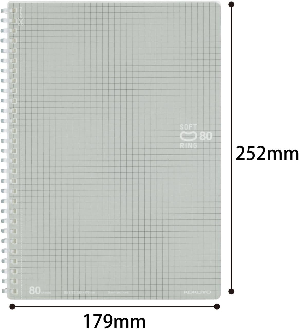 image:imageKokuyo Spiral Graph Notebook 10 x 7 Business Journal B5 Soft Ring Notebooks with 5mm Grid Ruled 80 Perforated Sheets Sliver 1 Subject Notebook Note Taking for Work Japan Import SUSV308S5C