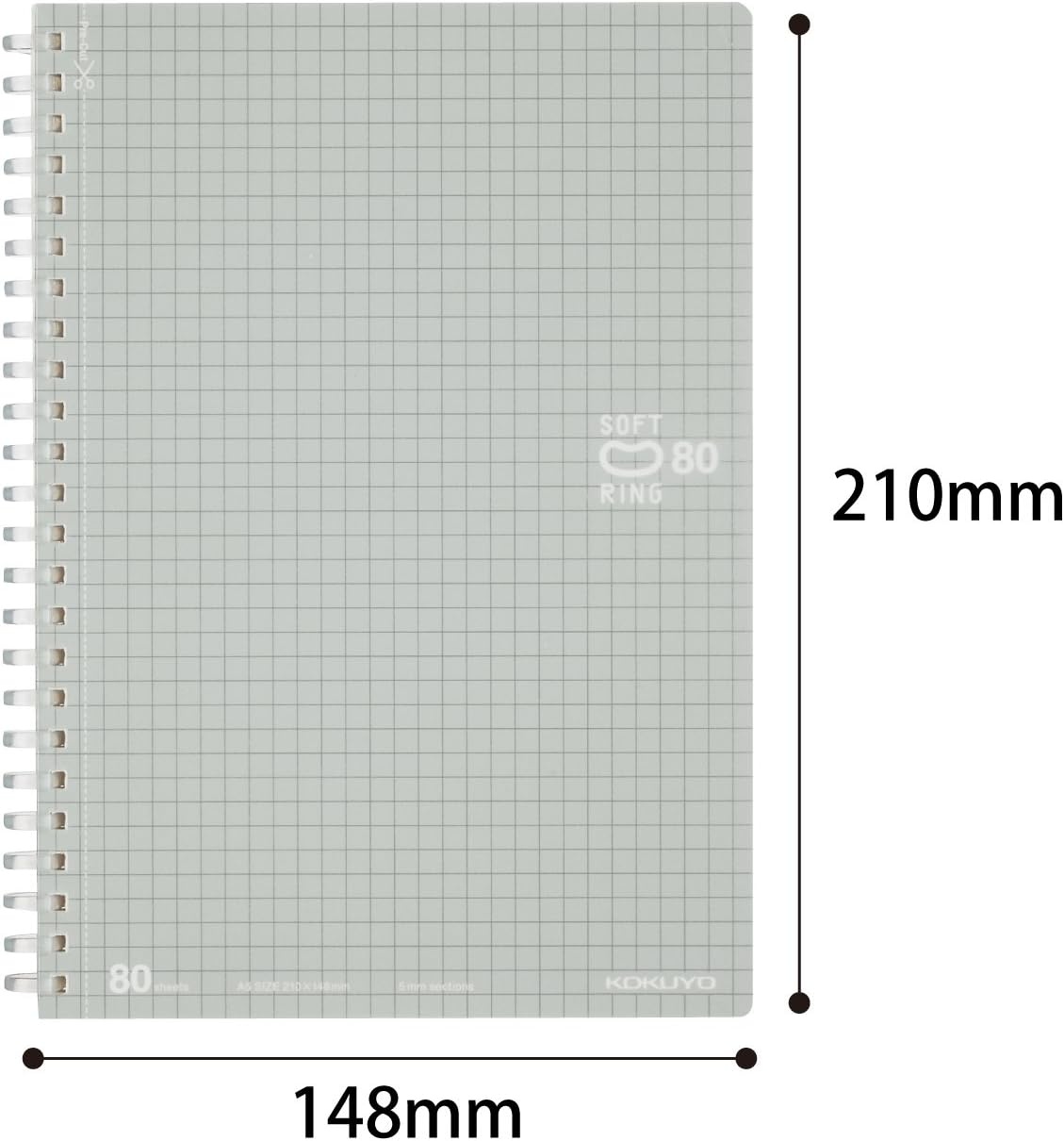 image:imageKokuyo Spiral Graph Notebook 83 x 58 Business Journal A5 Soft Ring Notebooks with 5mm Grid Ruled 80 Perforated Sheets Sliver 1 Subject Notebook Note Take for Work Japan ImportSUSV338S5CA5