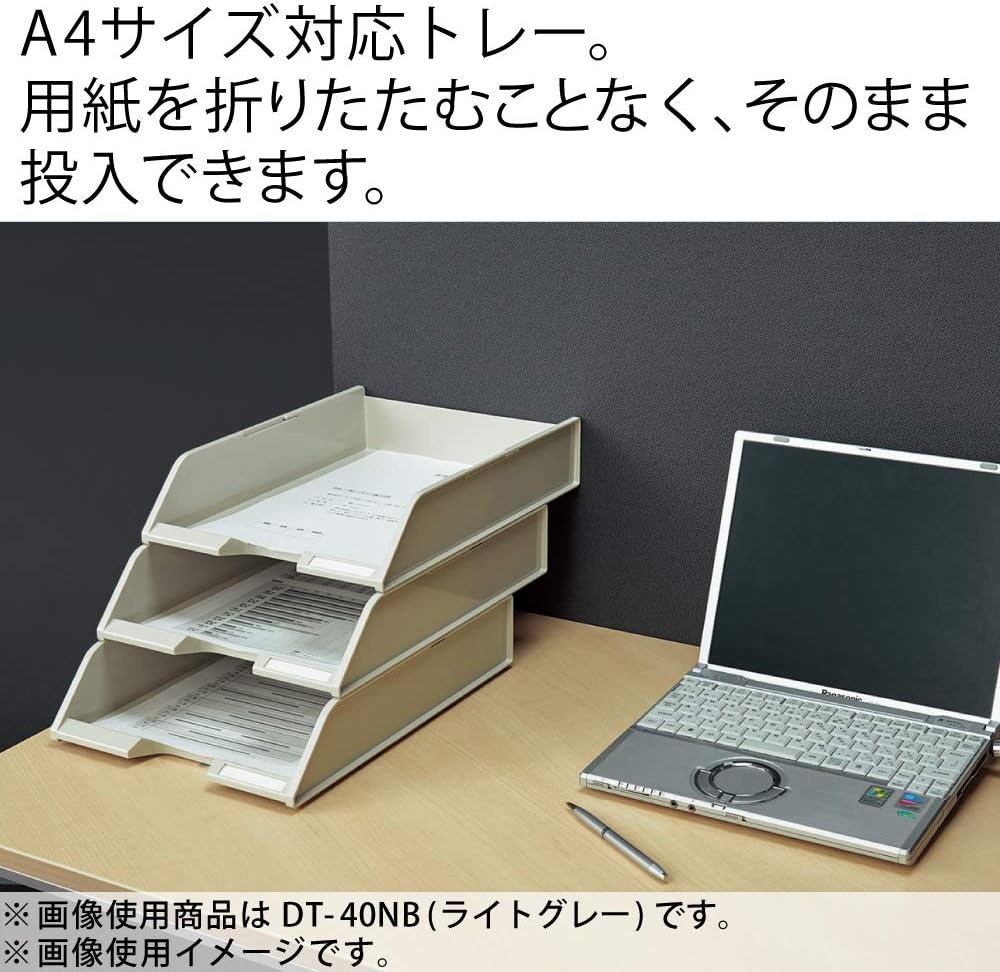 image:imageKokuyo Stackable Letter Tray Office Paper Organizer Tray Up to 3 Tires A4 Black Japan Import DT40ND