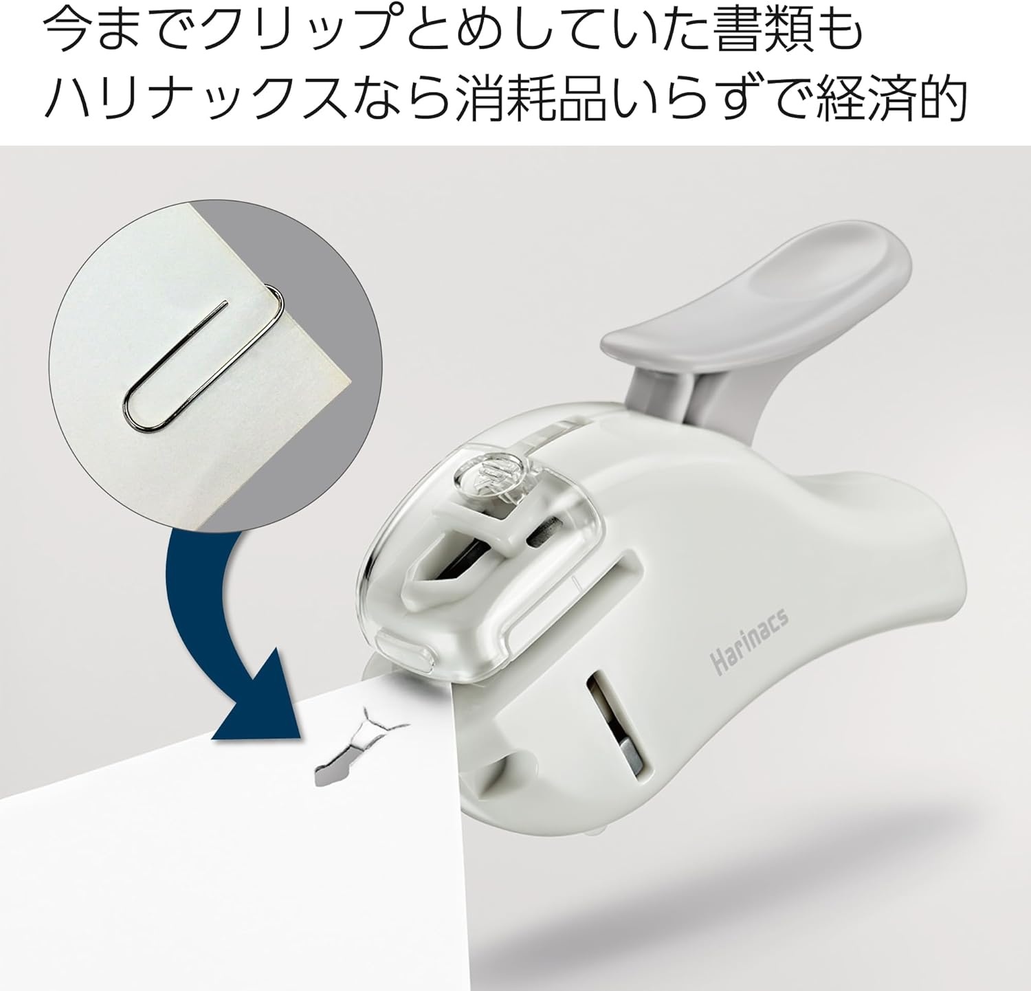 image:imageKokuyo Stapleless Stapler Harinacs Handheld StapleFree Up to 5 Sheets No Staple Binding Portable Holeless Compact Alpha Black Japan Import SLNMSH305DBPale White