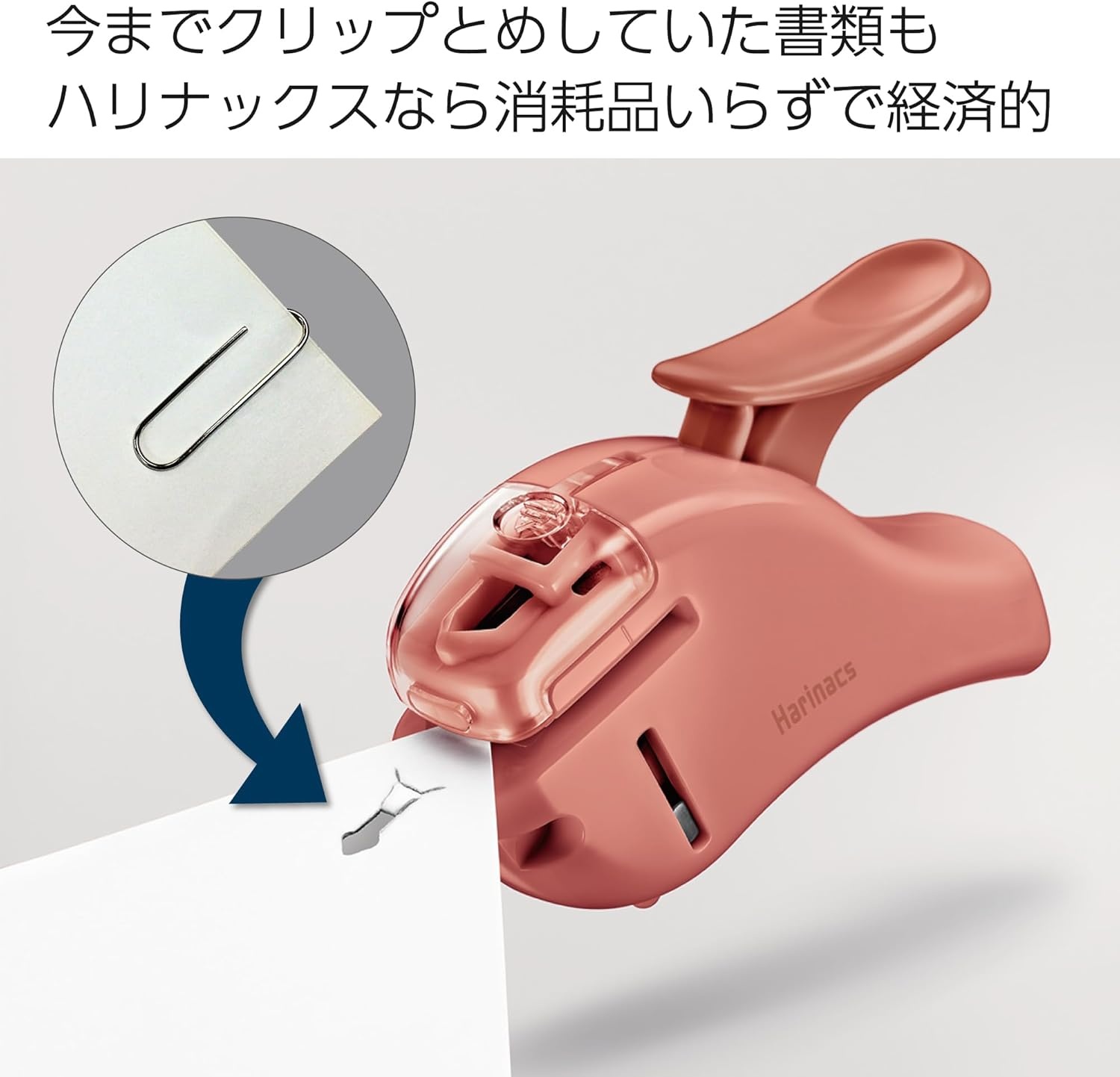 image:imageKokuyo Stapleless Stapler Harinacs Handheld StapleFree Up to 5 Sheets No Staple Binding Portable Holeless Compact Alpha Pink Japan Import SLNMSH305PSalmon Pink