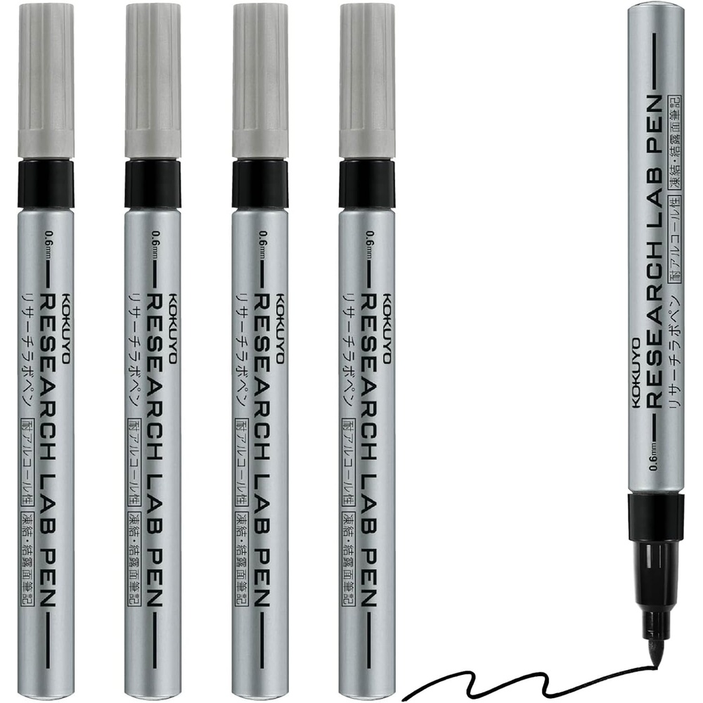 image:imageKOKUYO Alcohol Resistant Laboratory Markers 5 Red Permanent Freezer Lab Pens with 06mm Fine Point Tip Designed for Industrial Lab and Hospital Use Japan ImportBlack