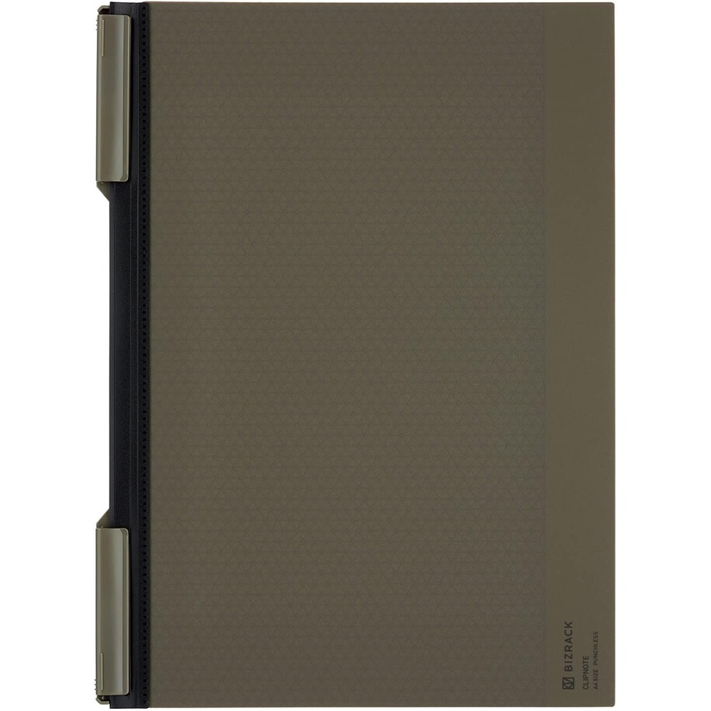 image:imageKOKUYO Bizrack Clipnote Punchless Clip Folder Holds up to 25 Sheets A4S Olive Green NOBRCN202DGOlive Green