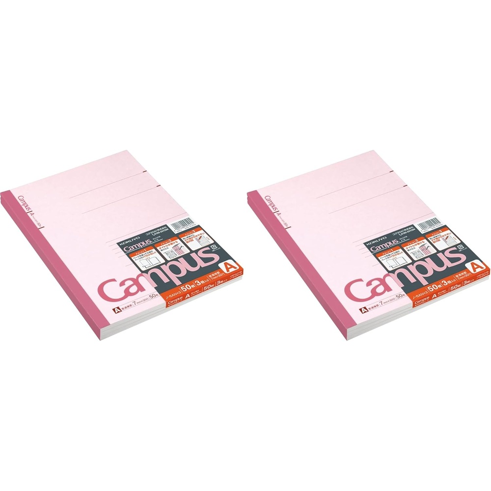 image:imageKOKUYO Campus Notebook A 7mm Ruled SemiB5 50 Sheets 30 Lines Pink Pack of 3 Japan Import NO5ANX3SemiB5 Pack of 2