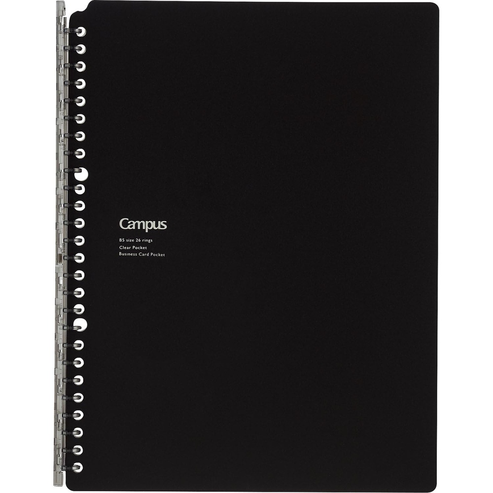 image:imageKOKUYO Campus Smart Ring Binder B5 Black Refillable Binder Notebook 26 Holes with 10 Extra Looseleaf Paper Up to 25 Filler Papers for Work amp Study RUSP701D