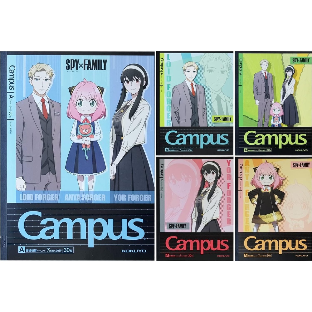 image:imageKOKUYO Composition Notebooks 5 Pack Campus SemiB5 Comp Book with Dot A 7mm Ruled 30 Sheets School Lined Notebook Spy x Family Limited Edition Journal Notebook for Women Work Study Note TakingSpy x Family