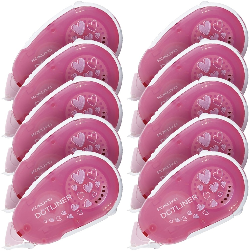 image:imageKOKUYO Glue Tape Refill for Scrapbooking 525 Ft x 033 in Double Sided Tape Roller for Crafts Pink Heart Pattern Tape Runner Adhesive Scrapbook Supplies TADM4050810