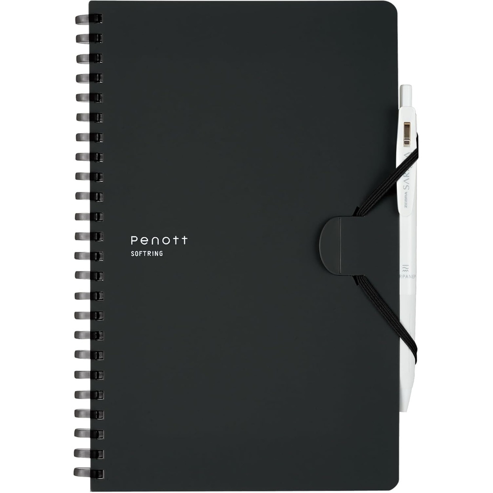 image:imageKOKUYO Grid Spiral Journal Notebook Penott B6 Soft Ring Graph Paper Notebook with 70 Smooth Sheets 41 x 72 Small Journaling Notebook with Plastic Hardcover White Japan Import SUSP147S5WBlack