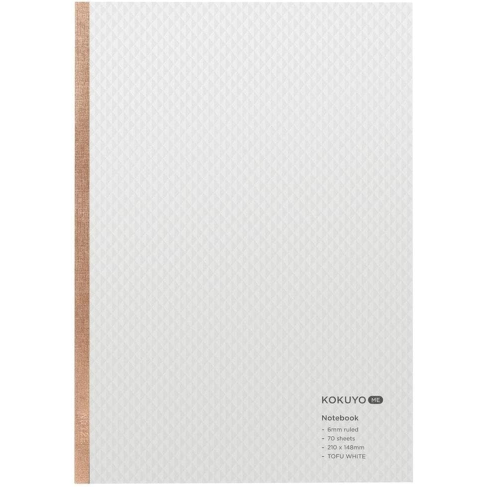 image:imageKOKUYO ME Composition Notebook 1 Pack A5 Comp Book with B 6mm Ruled 70 Sheets School Lined Notebook in Tofu White Journal Notebook for Women Work Study Note Taking Japan Import KMENB665W
