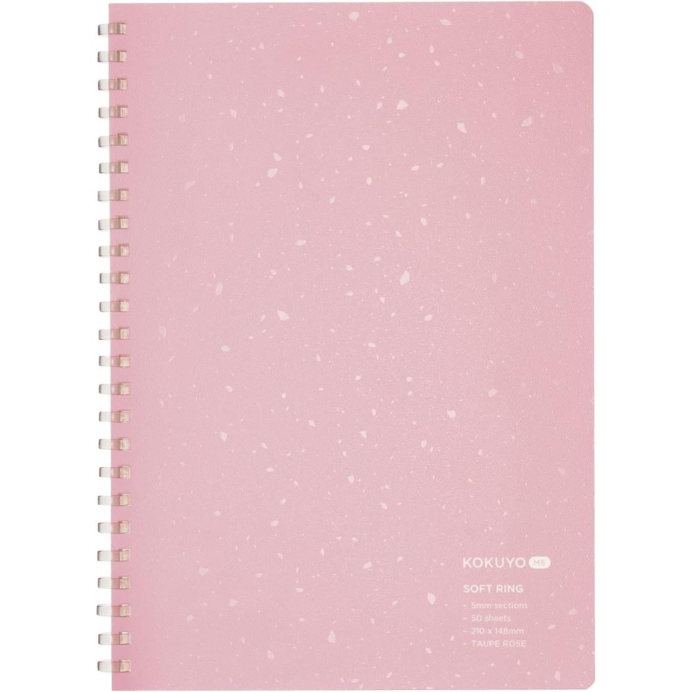 image:imageKOKUYO ME Graph Spiral Journal Notebook A5 Soft Ring 5 mm Grid Paper Notebook with 50 Smooth Sheets 58 x 83 Cute Small Journaling Notebook Moon Lime Japan Import KMESR931S5YTaupe Rose