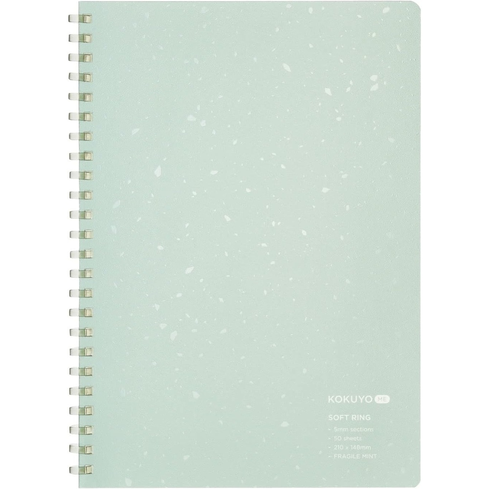 image:imageKOKUYO ME Graph Spiral Journal Notebook A5 Soft Ring 5 mm Grid Paper Notebook with 50 Smooth Sheets 58 x 83 Cute Small Journaling Notebook Moon Lime Japan Import KMESR931S5YFragile Mint