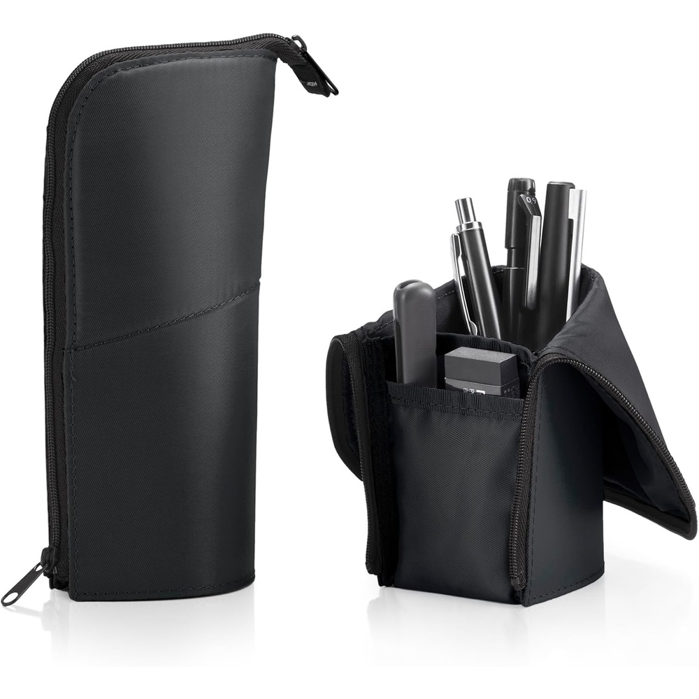 image:imageKOKUYO Pencil Case Pouch Neo Critz Standing Pen Pouch Bag Foldable Stand up Pencil Holder Organizer Small Portable Pencil Box for Office Home amp College Use Blue x Navy Regular Size FVBF1803Black x Black