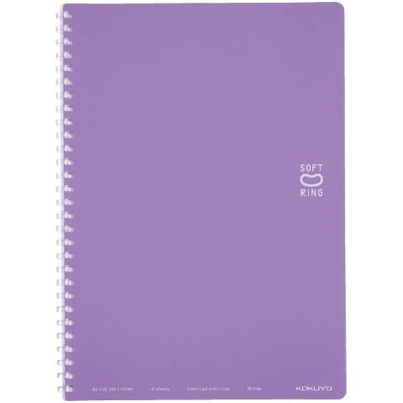 image:imageKOKUYO Spiral Lined Notebook 10 x 7 Pastel Journal B5 Soft Ring Notebooks with Dot 6 mm Ruled 40 Sheets Purple 1 Subject Notebook Note Taking for School Japan Import SUSV301BTVPurple