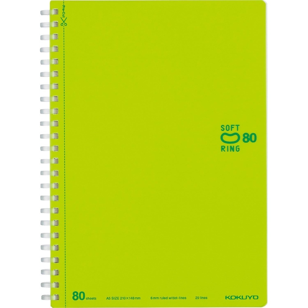 image:imageKOKUYO Spiral Lined Notebook 10 x 7 Pastel Journal B5 Soft Ring Notebooks with Dot 6 mm Ruled 80 Sheets Light Green 1 Subject Notebook Note Taking for School Japan Import SUSV308BTLGLight Green