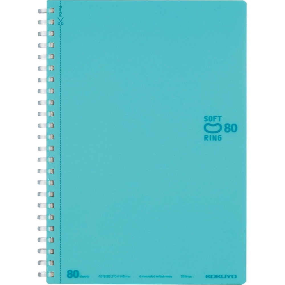 image:imageKOKUYO Spiral Lined Notebook 72 x 5 Pastel Journal B6 Soft Ring Notebooks with Dot 6 mm Ruled 80 Sheets Purple 1 Subject Notebook Note Taking for School Japan Import SUSV348BTVLight Blue