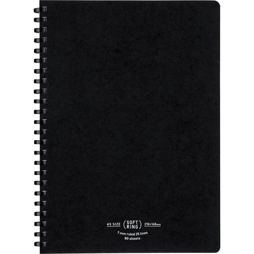 image:imageKOKUYO Spiral Lined Notebook 83 x 58 Business Journal A5 Soft Ring Notebooks with 7 mm Ruled 80 Perforated Sheets Black 1 Subject Notebook Note Taking for Work Japan Import SUSV638ADBlack
