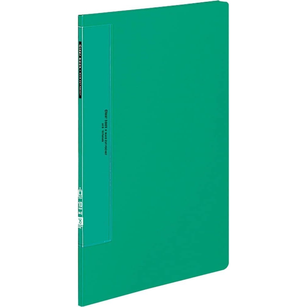 image:imageKokuyo 10 Pockets Binder with Plastic Sleeves 85x11 Green WaveCut Expandable Art Portfolio Folder with Clear Sheet Protectors 20 Pages of Presentation Display Book RAT550GGreen